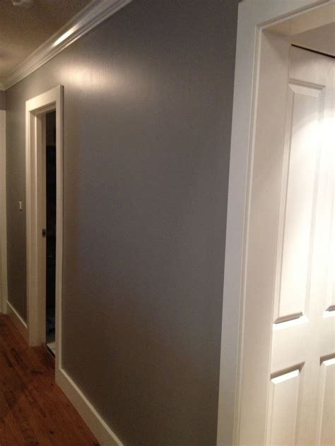 This organized space, created by margot austin, uses farrow & ball's lamp room gray, a medium gray with warm undertones. Dulux "Granite grey". LOVE my new colour! | Bathroom paint colors, Painting bathroom, Warm grey ...