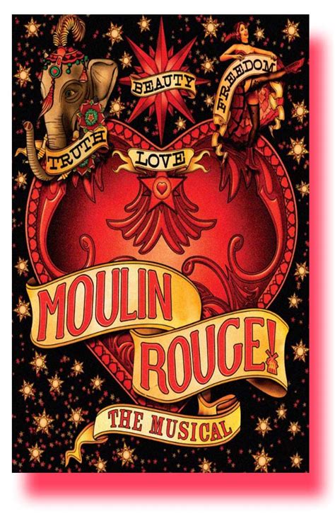 Moulin Rouge Poster Concert Broadway Musical Heart 11 X 17 Inches Usa