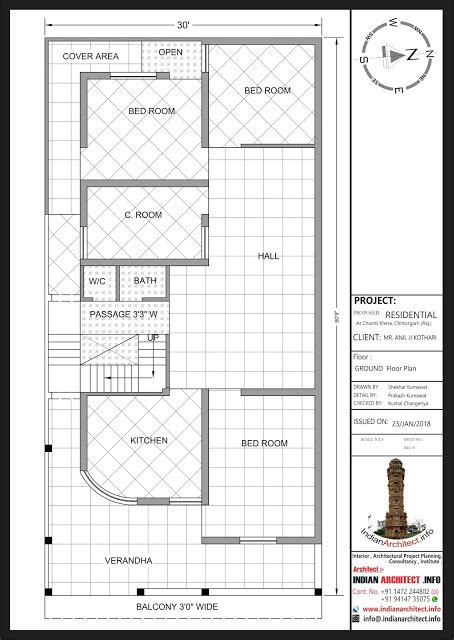 Mr Anil Ji Kothari 30x609 Indian Architect 2bhk House Plan