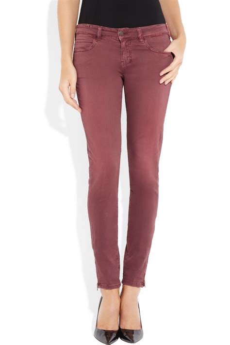 Lyst Notify Bamboo Midrise Skinny Stretch Cotton Twill Jeans In Brown