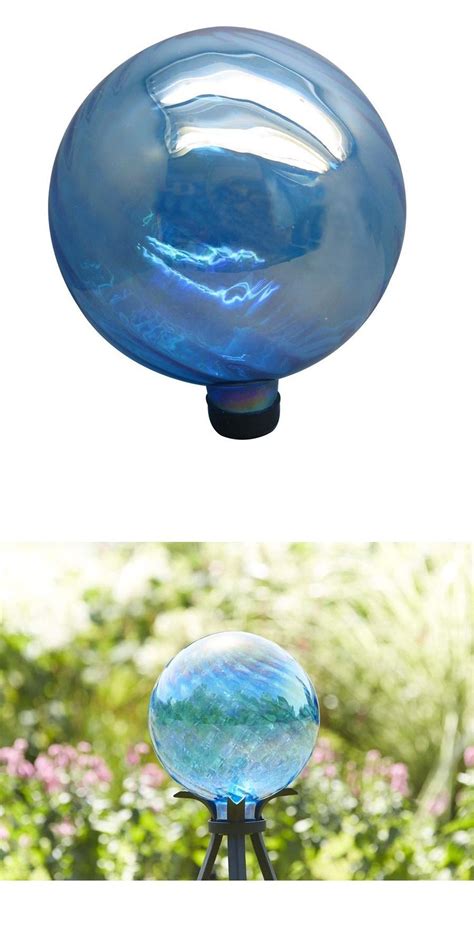 Home And Garden Globe 118 In Blue Hand Blown Glass Gazing Ball Garden