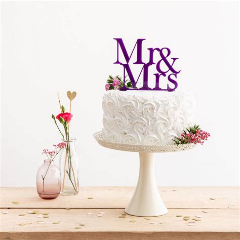 Mr And Mrs Acrylic Wedding Cake Topper In Serif Font By The Ting Knot