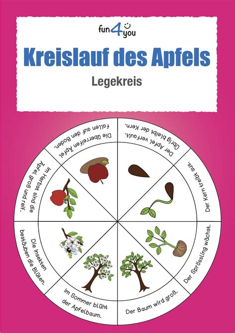 Der Kreislauf Des Apfels Legekreis Unterrichtsmaterial In Den