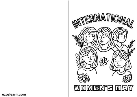 international women s day women coloring card pdf
