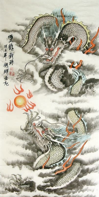 Chinese Dragon Painting 4732015 69cm X 138cm27〃 X 54〃
