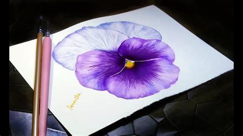How To Paint Pansy Flower Pansy Painting In Watercolor Youtube
