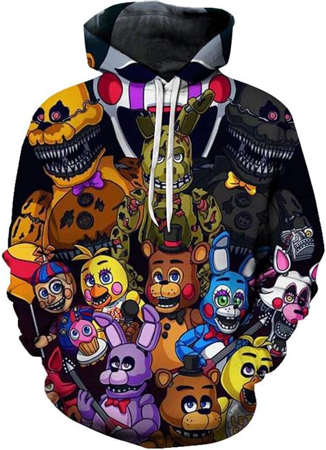 Yeni Couple Five Nights At Freddys Hoodies Funny Graphic 3d Printed