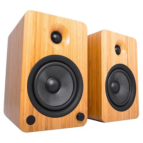 Kanto Yu6 Powered Bookshelf Speakers Bamboo Gear4music