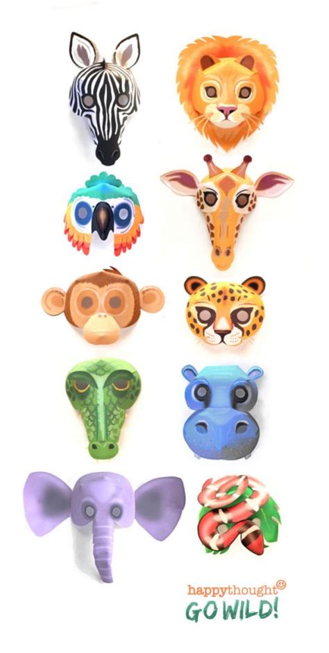 Printable Wild Animal Masks Download Easy To Make Mask Templates Now
