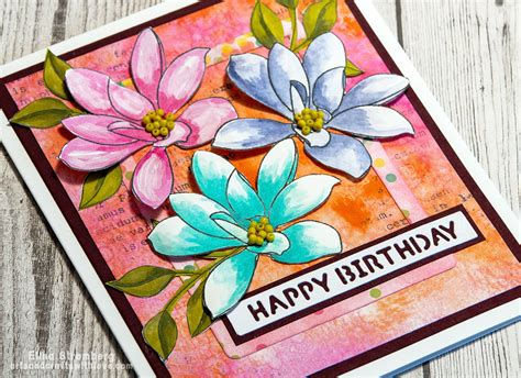 Colourful Flower Cards Elina Stromberg