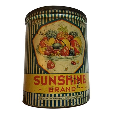 Vintage Sunshine Brand Fruit Tin Chairish