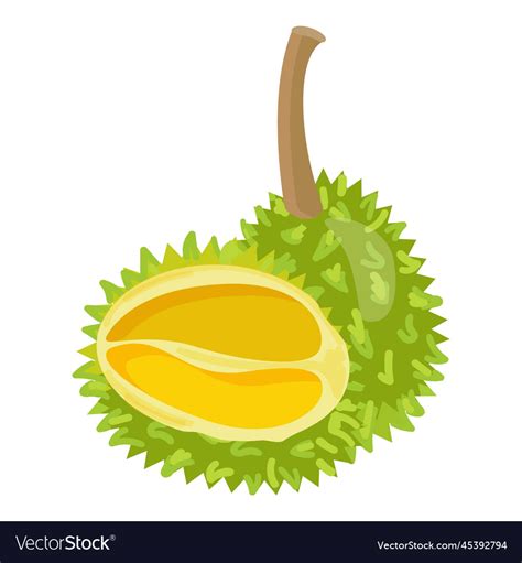 Asian Durian Icon Cartoon Sweet Fruit Royalty Free Vector