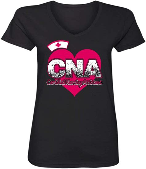 Cna Certified Nursing Assistant T Shirt V Neck Short Sleeve Tee Women