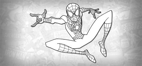 Spider Man Into The Spider Verse Coloring Pages Miles Morales