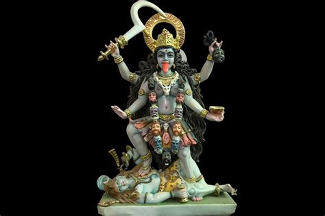 Kali Standing On Lord Shiva Statue Goddess Mahakali Sculpture Etsy