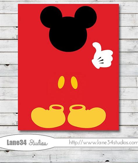Mickey Mouse Inspired Minimalist Modern Art Print By Lane34party 1500