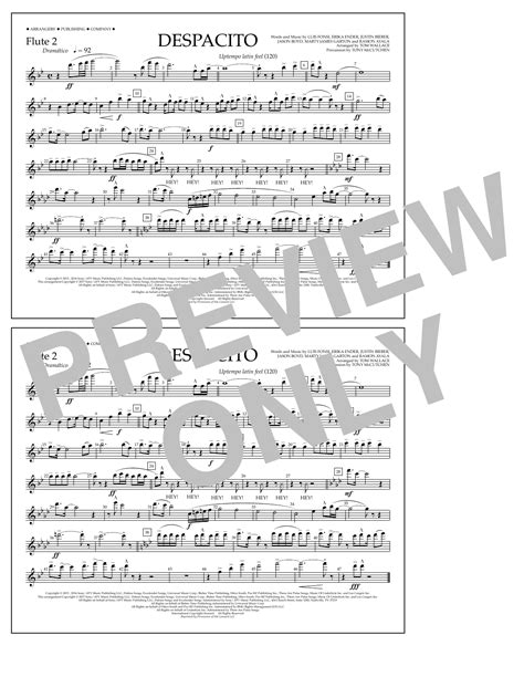 Despacito Arr Tom Wallace Flute 2 Sheet Music Luis Fonsi And Daddy