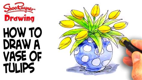 Learn how to draw a flower vase for beginners step by step from scratch. How to draw a vase of tulips - YouTube