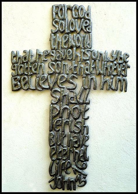 Metal Cross Metal Wall Hanging 25 Bible Scripture