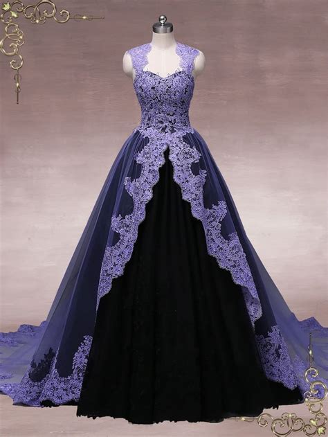 unique purple black ball gown wedding dress october black ball gown purple wedding dress