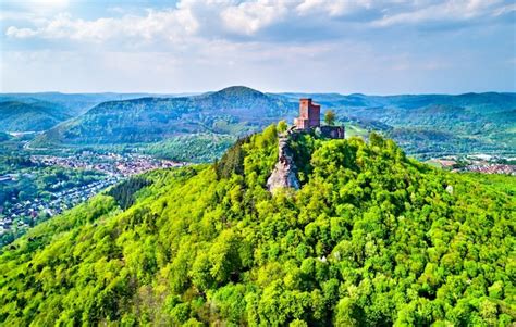 Premium Photo Aerial View Of Trifels Castle In The Palatinate Forest