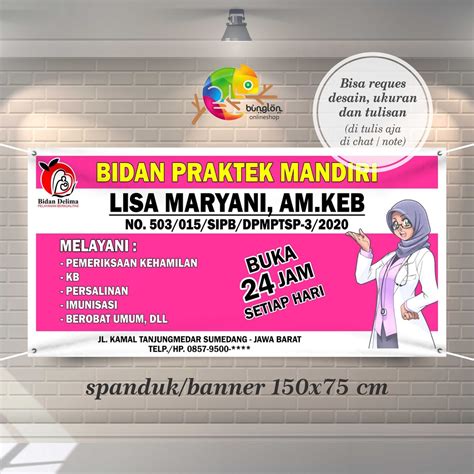 Jual Spanduk Banner Bidan Praktek Mandiri Custom Copy Shopee Indonesia