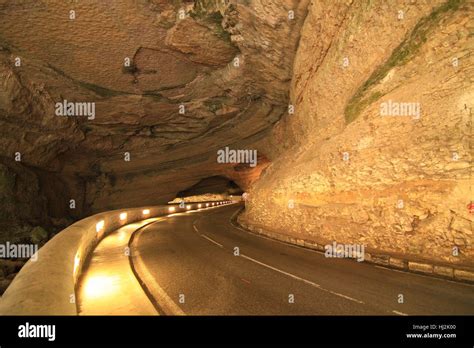Cave Waterfall Tunnel France Southern France Pyrenees Street