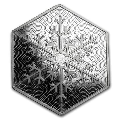 10 Oz Silver Hexagon Snowflake Sku 94239 Ebay
