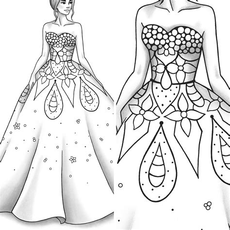 Printable Coloring Page Fashion And Clothes Colouring Sheet Etsy