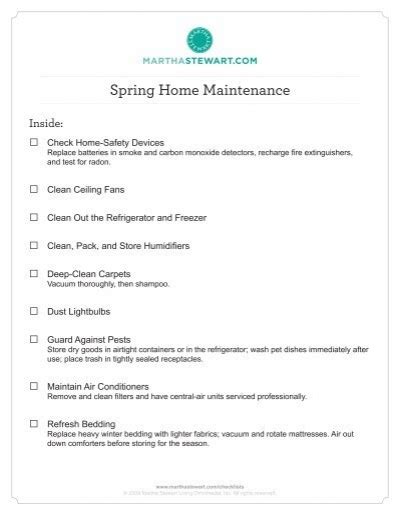 Spring Home Maintenance Checklist Martha Stewart