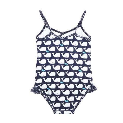 Bluezoo Girls Navy Whale Patterned Swimsuit Swimsuit Pattern