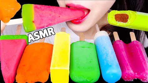 Asmr Rainbow Ice Cream Watermelon Ice Cream Mukbang Real Eating Sounds Youtube