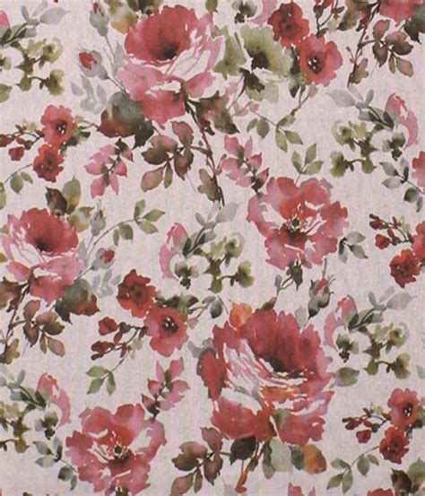 Multi Coloured Floral Digital Print On A Linen Look Ground Fabric