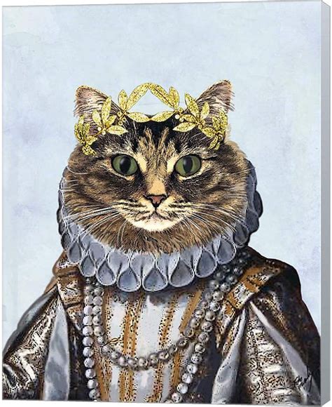 Me Jane Cat Queen By Fab Funky Canvas Art Cat Art Cat Art Print Cat