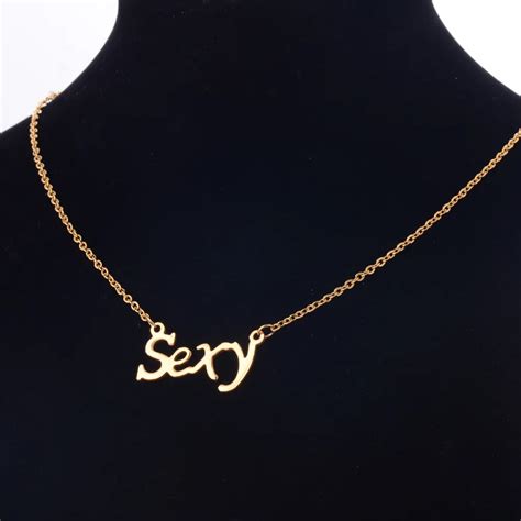 12pieceslot Womens Stainless Steel Letter Sexy Pendant Necklaces Fashion Small Collar Necklace