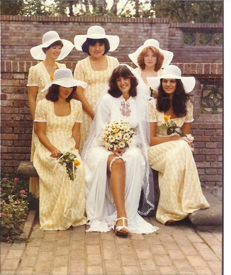 Vintage Brides — 1980 Bride With Her Attendants Vintage Bridesmaid