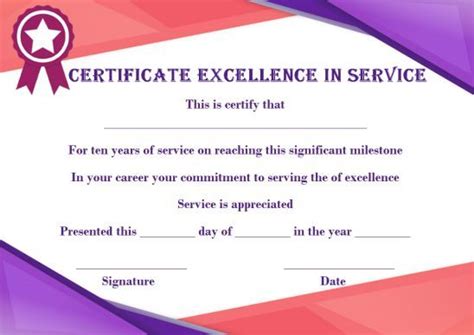 10 year service award certificate template colesecolossus employee. 10 Years Service Award Certificate: 10 Templates to Honor Years of Service (With images ...