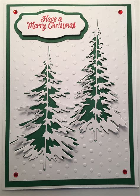 Cby Handmade Christmas Greeting Card Using Tim Holtz Pine Tree Die