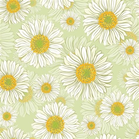 Premium Vector Seamless Pattern With Daisy Flowers