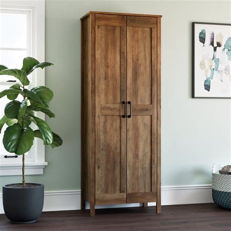 Sauder Select 2 Door Wooden Storage Cabinet In Rural Pine 427958