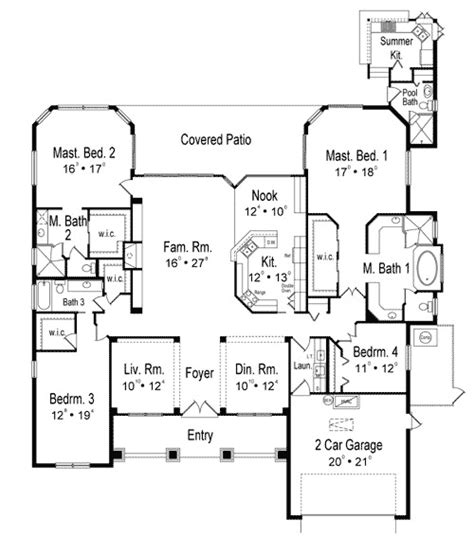 Mediterranean House Plan With Two Master Bedrooms 63201hd