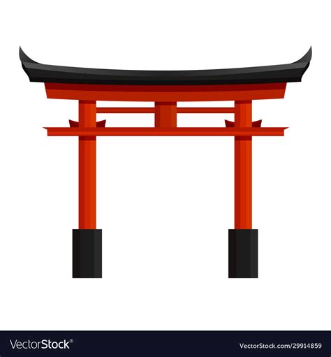 Japanese Red Torii Gate Graphic Royalty Free Vector Image