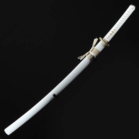 Hand Forged Full Tang Blue Blade Dragon Tsuba Real White Katana Samurai