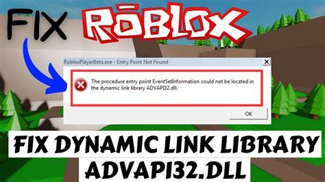 Roblox Advapi32 Dll Error Fix Youtube