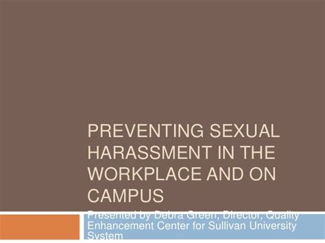 identifying and preventing sexual harassment in the higher education