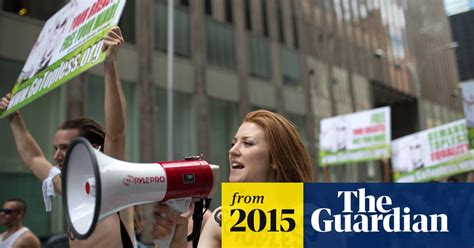 topless protesters march through manhattan in call for equality new york the guardian