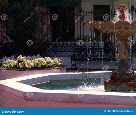 Courtyard Water Feature Stock Image Image Of Fountain 146424293