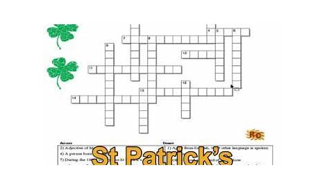 st patrick's day crossword puzzle printable