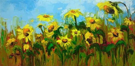 Sunflower Field Oil Painting Impressionistic Artwork Painting By