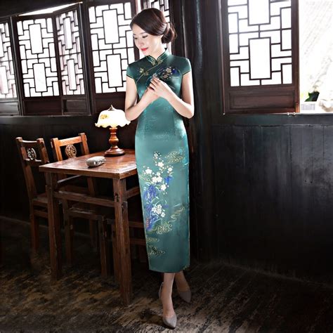 Shanghai Story New Arrival Spring Summer Long Cheongsam Dress For Woman